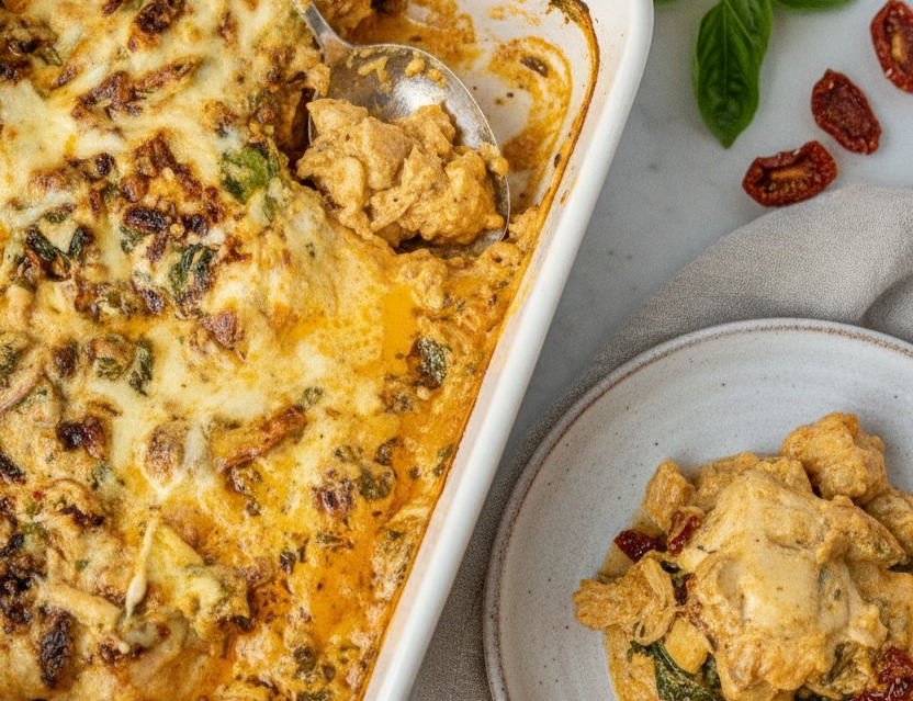 Baked Tuscan Chicken Casserole suggested serving