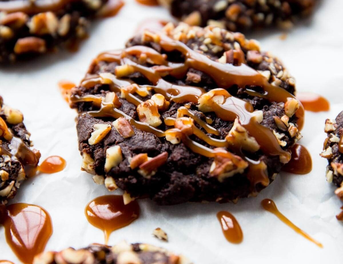 Chocolate Turtle Cookies suggested serving