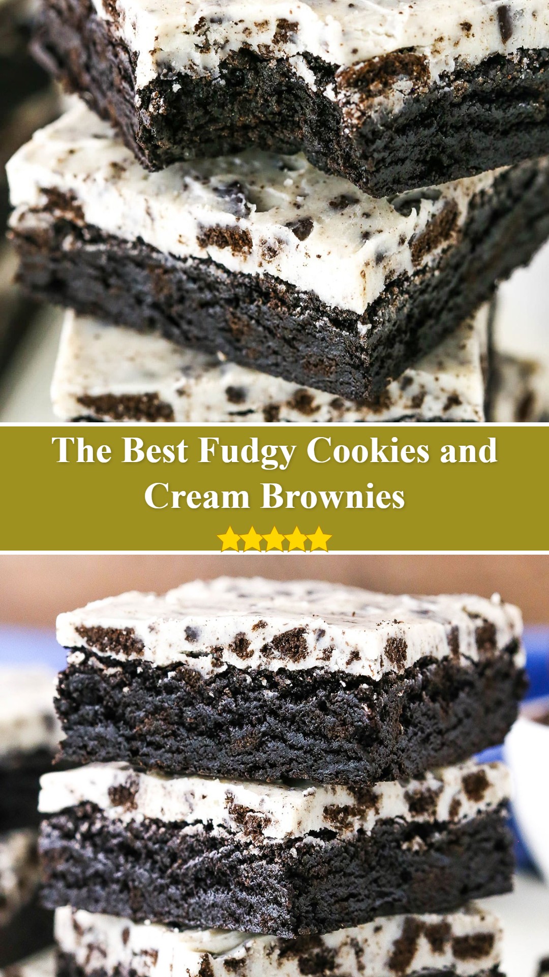 Fudgy Cookies and Cream Brownies
