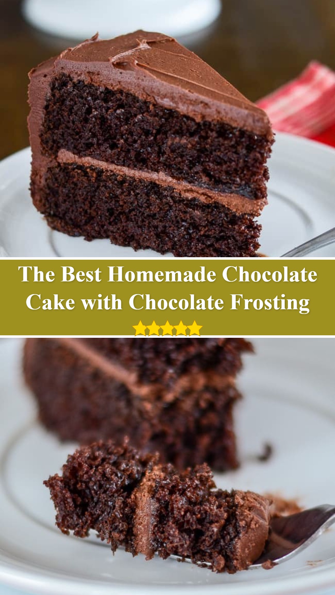 Homemade Chocolate Cake with Chocolate Frosting