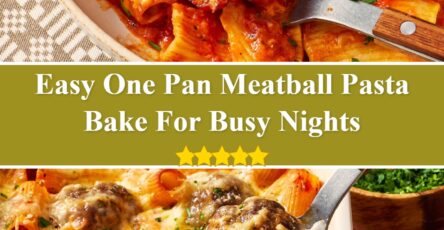 One Pan Meatball Pasta Bake